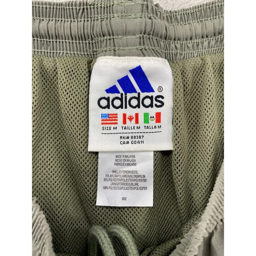 Adidas Running Shorts Olive Green Lightweight Lined Athletic Men's Medium
